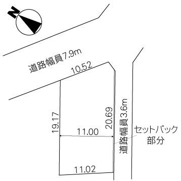 Compartment figure. Land price 5.9 million yen, Land area 232 sq m