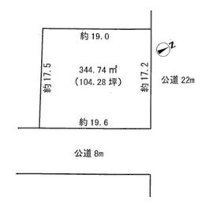 Compartment figure. Land price 19 million yen, Land area 344.74 sq m