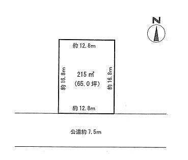 Compartment figure. Land price 13 million yen, Land area 215 sq m