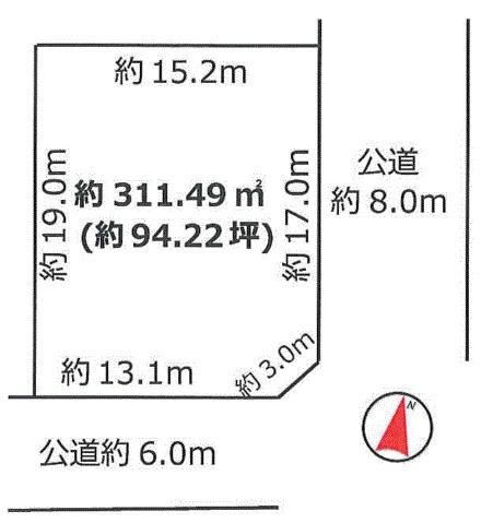 Compartment figure. Land price 13,160,000 yen, Land area 311.49 sq m