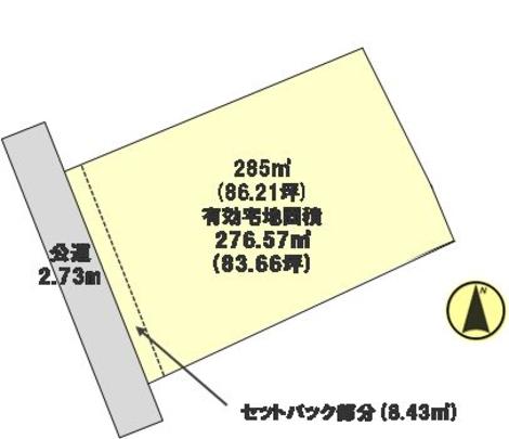 Compartment figure. Land price 6.7 million yen, Land area 285 sq m