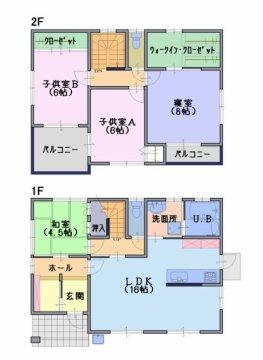 Floor plan. 26,300,000 yen, 4LDK + S (storeroom), Land area 261.2 sq m , Building area 105.99 sq m