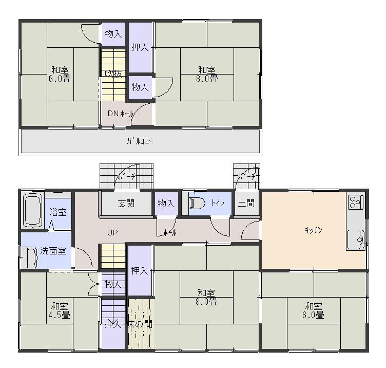 Floor plan. 5.5 million yen, 5DK, Land area 219.71 sq m , Building area 101.68 sq m