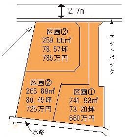 Compartment figure. Land price 6.6 million yen, Land area 241.93 sq m