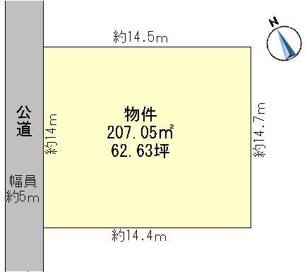 Compartment figure. Land price 7.5 million yen, Land area 207.05 sq m