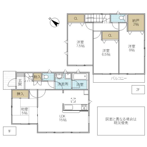 Floor plan. 22,800,000 yen, 4LDK + S (storeroom), Land area 200 sq m , Building area 95.98 sq m