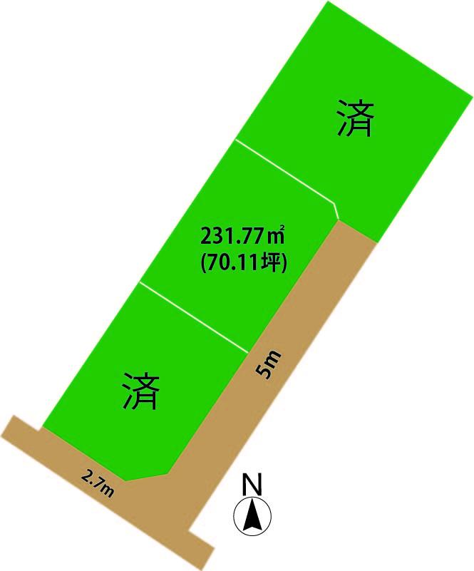 Compartment figure. Land price 10,860,000 yen, Land area 231.77 sq m