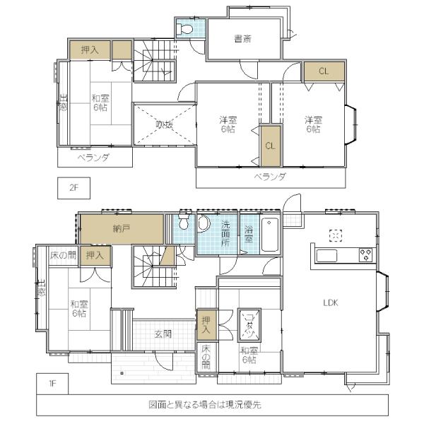 Floor plan. 13.8 million yen, 5LDK, Land area 222.75 sq m , Building area 144.91 sq m