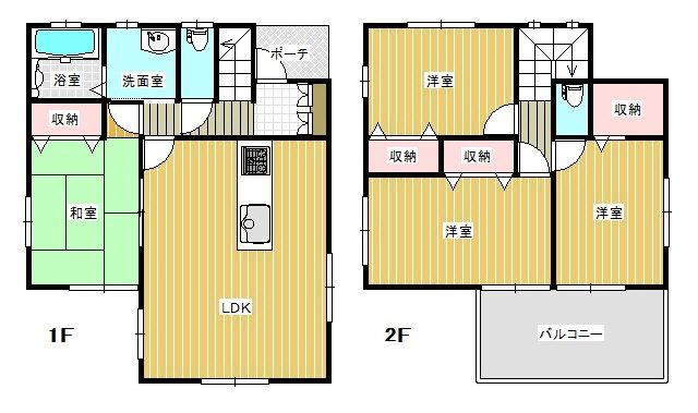 Floor plan. 18.4 million yen, 4LDK, Land area 152 sq m , Building area 98.12 sq m