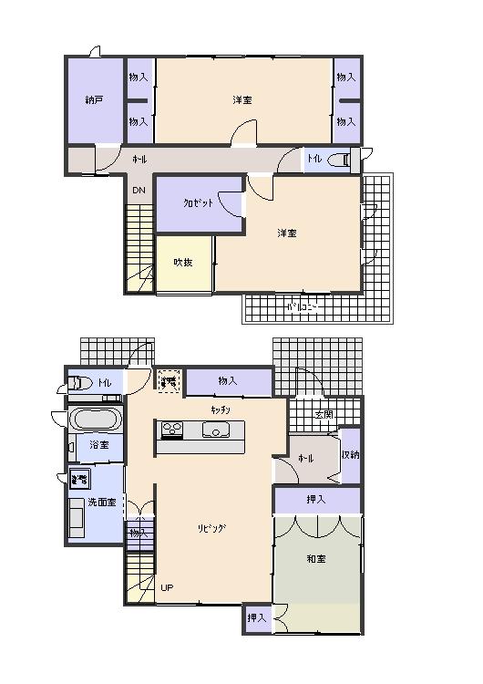 28.5 million yen, 3LDK + S (storeroom), Land area 214 sq m , Floor plan of 3LDK placed thinking of building area 120.07 sq m flow line!