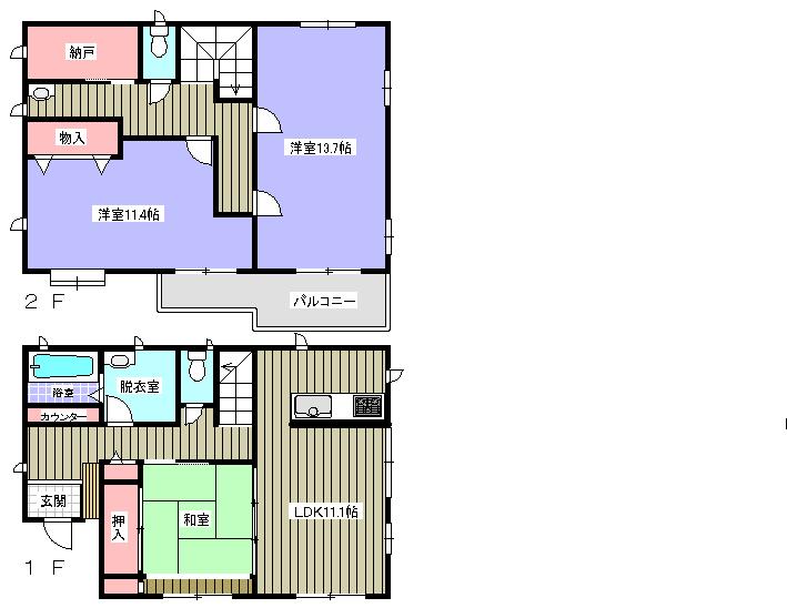 Floor plan. 28.8 million yen, 3LDK, Land area 207.97 sq m , Building area 119.42 sq m