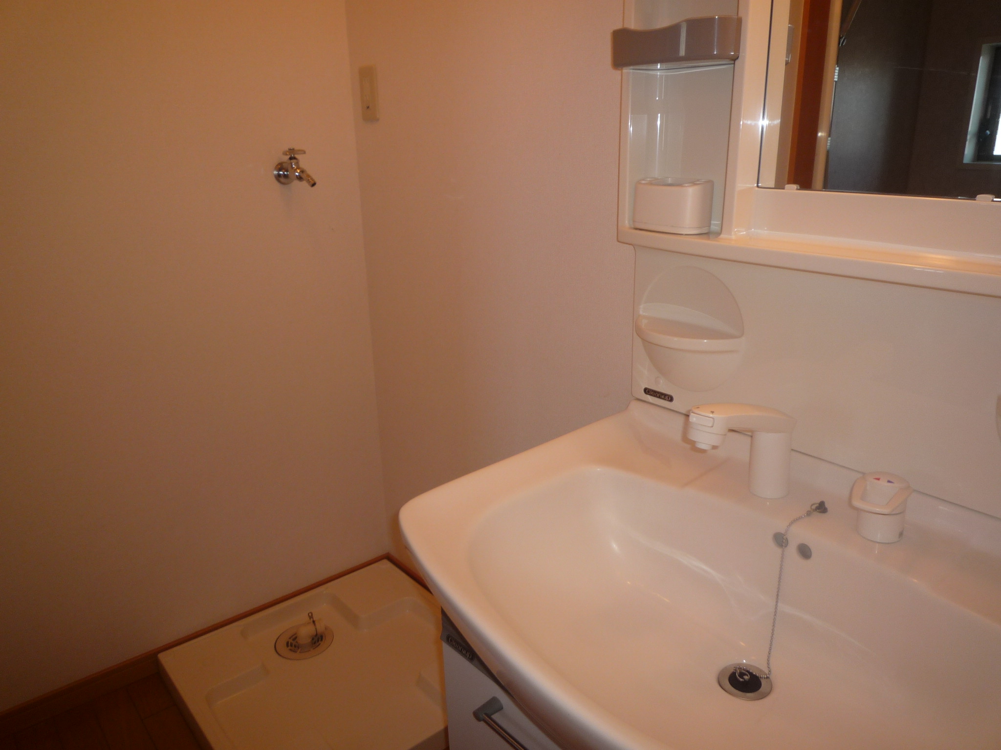Washroom. Washing machine Storage