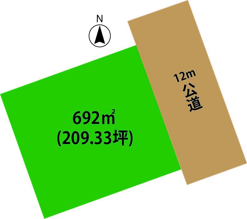 Compartment figure. Land price 33,500,000 yen, Land area 692 sq m