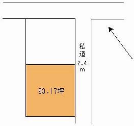 Compartment figure. Land price 9.8 million yen, Land area 308 sq m