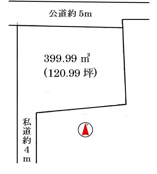 Compartment figure. Land price 14,520,000 yen, Land area 399.99 sq m