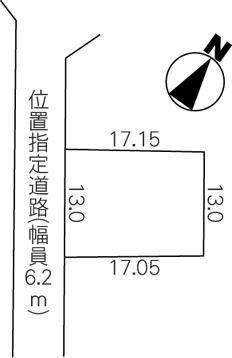 Compartment figure. Land price 4.98 million yen, Land area 222 sq m