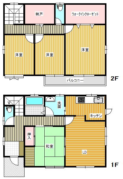 Floor plan. 14.5 million yen, 4LDK, Land area 207.37 sq m , Building area 116.13 sq m