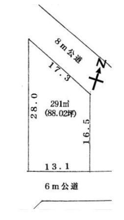 Compartment figure. Land price 10,560,000 yen, Land area 291 sq m