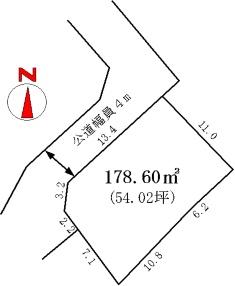 Compartment figure. Land price 1.88 million yen, Land area 178.6 sq m compartment view