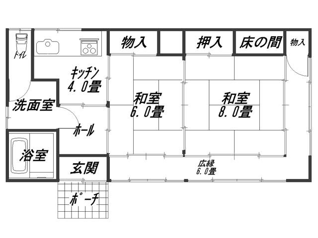 Floor plan. 5.9 million yen, 2DK, Land area 230.62 sq m , Building area 59.62 sq m two Japanese-style has become a Tsuzukiai