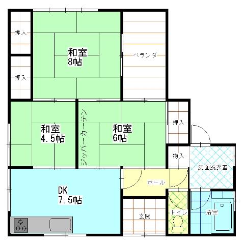 Floor plan. 5.7 million yen, 3DK, Land area 446.36 sq m , Building area 62.93 sq m