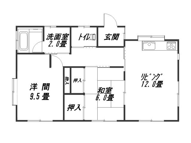 Floor plan. 12.3 million yen, 2LDK, Land area 832.95 sq m , Building area 66.24 sq m