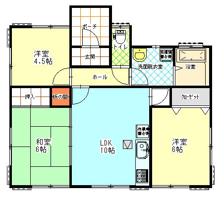 Floor plan. 8 million yen, 3LDK, Land area 206.37 sq m , Building area 61.26 sq m livingese-style room, Western-style is a south-facing