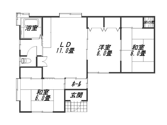Floor plan. 8.3 million yen, 3LDK, Land area 349.03 sq m , It is a one-story building area 65.68 sq m 3LDK