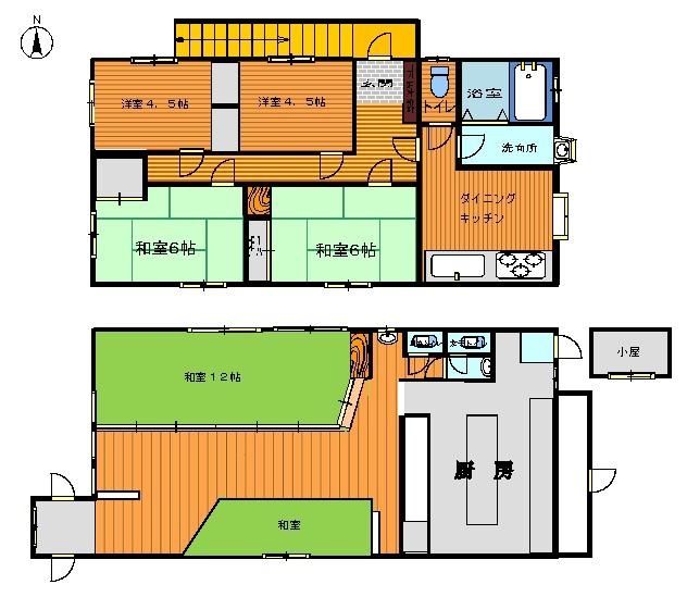 Floor plan. 11.8 million yen, 4K, Land area 743.53 sq m , Building area 169.75 sq m