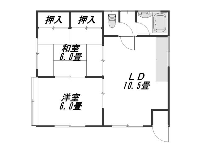 Floor plan. 2.1 million yen, 2LDK, Land area 101.34 sq m , Building area 44.73 sq m 2LDK