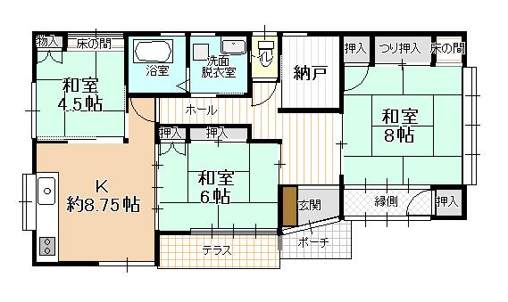 Floor plan. 4.5 million yen, 3DK, Land area 162.3 sq m , Building area 76.59 sq m