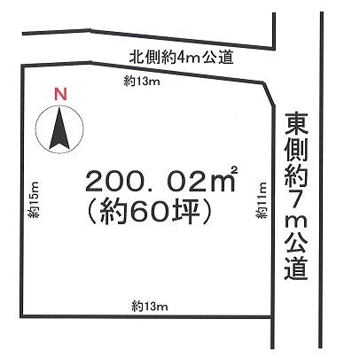 Compartment figure. Land price 1.3 million yen, Land area 200.02 sq m