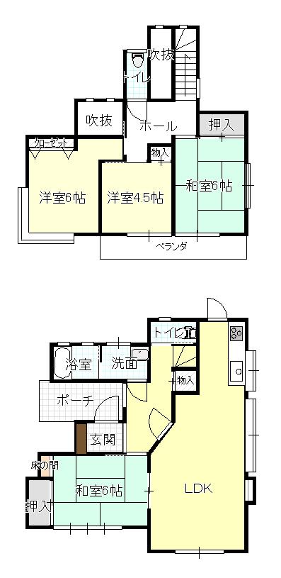 Floor plan. 9.8 million yen, 4LDK, Land area 201.31 sq m , Building area 89.84 sq m