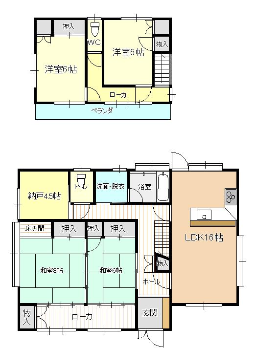 Floor plan. 22,800,000 yen, 4LDK + S (storeroom), Land area 721.32 sq m , Building area 129 sq m