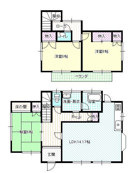 Floor plan. 6.8 million yen, 3LDK, Land area 165.3 sq m , Building area 88.59 sq m