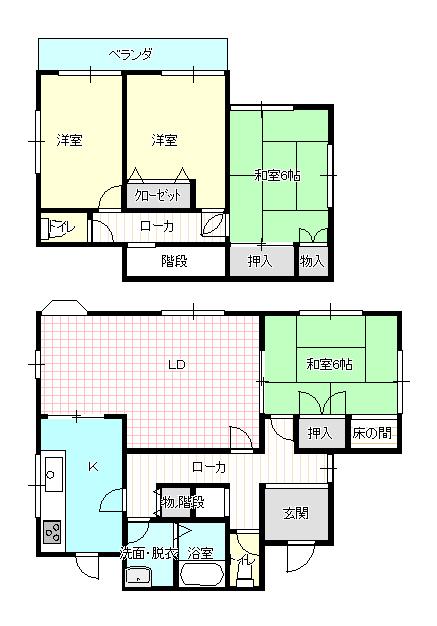Floor plan. 8.5 million yen, 4LDK, Land area 168.82 sq m , Building area 96.05 sq m
