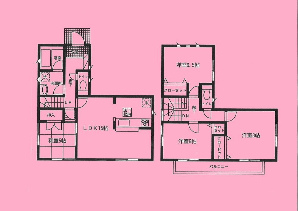 Floor plan. 18,800,000 yen, 4LDK, Land area 185.1 sq m , Building area 93.96 sq m