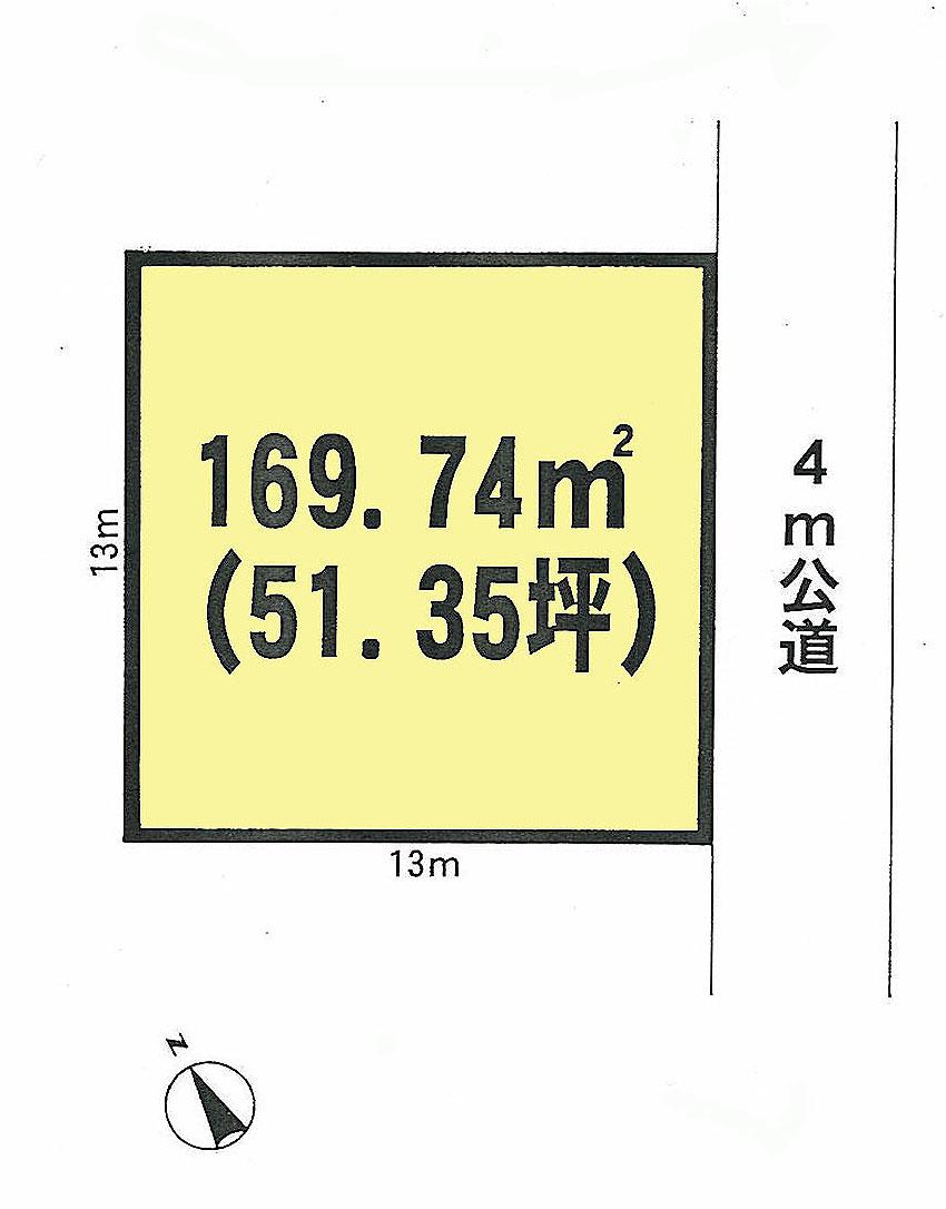 Compartment figure. Land price 6 million yen, Land area 169.74 sq m