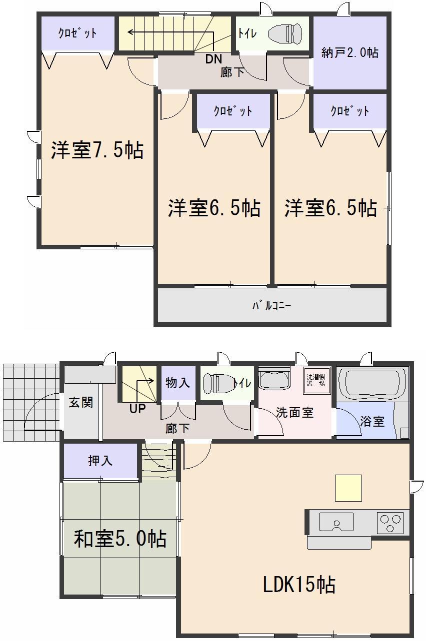 Floor plan. (1 Building), Price 20.8 million yen, 4LDK+S, Land area 198.13 sq m , Building area 96.79 sq m