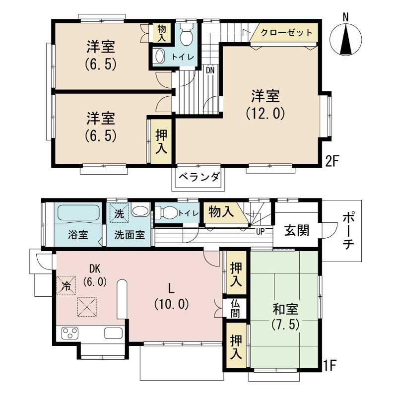 Floor plan. 12 million yen, 4DK, Land area 330.99 sq m , Building area 112.61 sq m