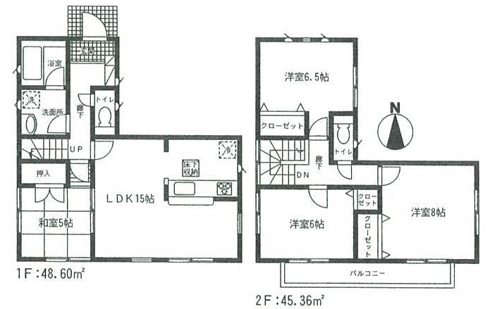 Floor plan. 18,800,000 yen, 4LDK, Land area 185.1 sq m , Building area 93.96 sq m floor plan