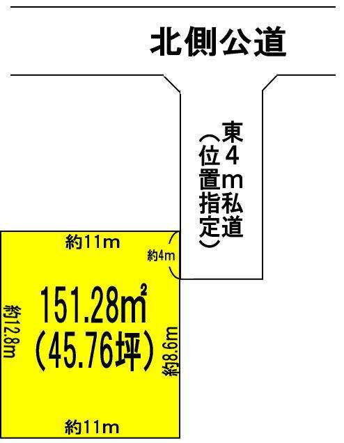 Compartment figure. Land price 4.3 million yen, Land area 151.28 sq m