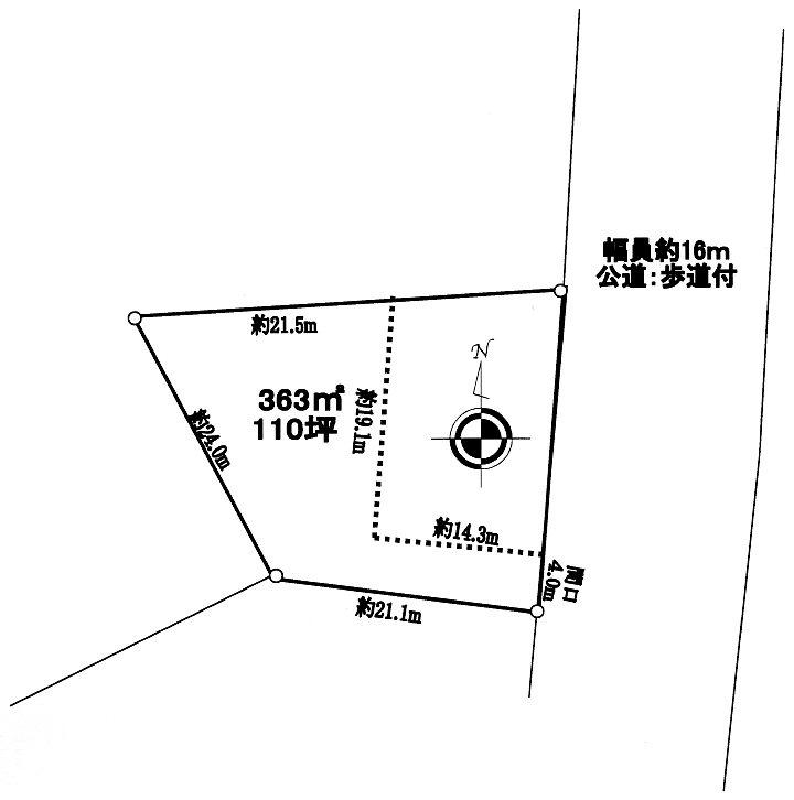Compartment figure. Land price 10.8 million yen, Land area 363 sq m