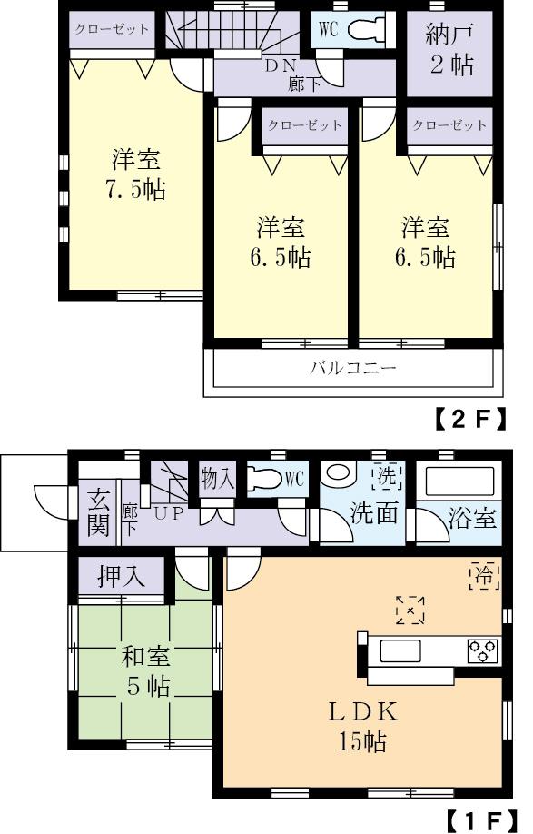 Floor plan. 17.8 million yen, 4LDK, Land area 188.02 sq m , Building area 98.01 sq m