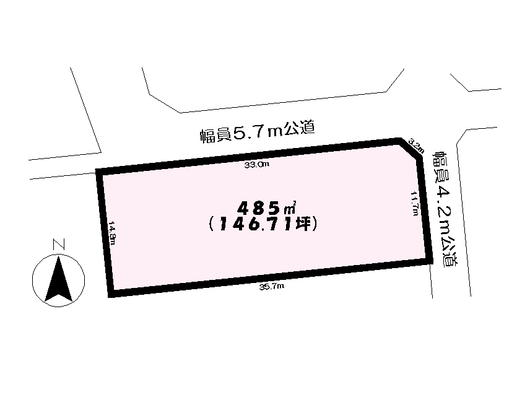 Compartment figure. Land price 5 million yen, Land area 485 sq m compartment view