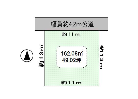 Compartment figure. Land price 2.95 million yen, Land area 162.08 sq m