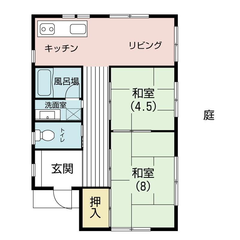 Floor plan. 4.8 million yen, 2DK, Land area 165.32 sq m , Building area 48.85 sq m