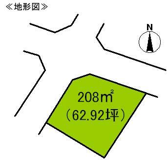 Compartment figure. Land price 1.8 million yen, Land area 208 sq m