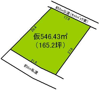 Compartment figure. Land price 7.44 million yen, Land area 546.43 sq m
