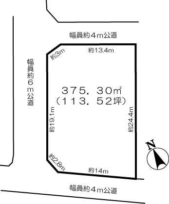 Compartment figure. Land price 10 million yen, Land area 375.3 sq m